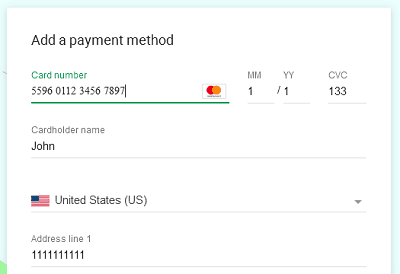 google account payment method