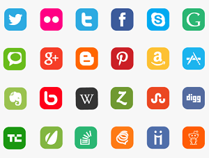 social media icons vector