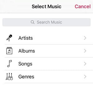 select music