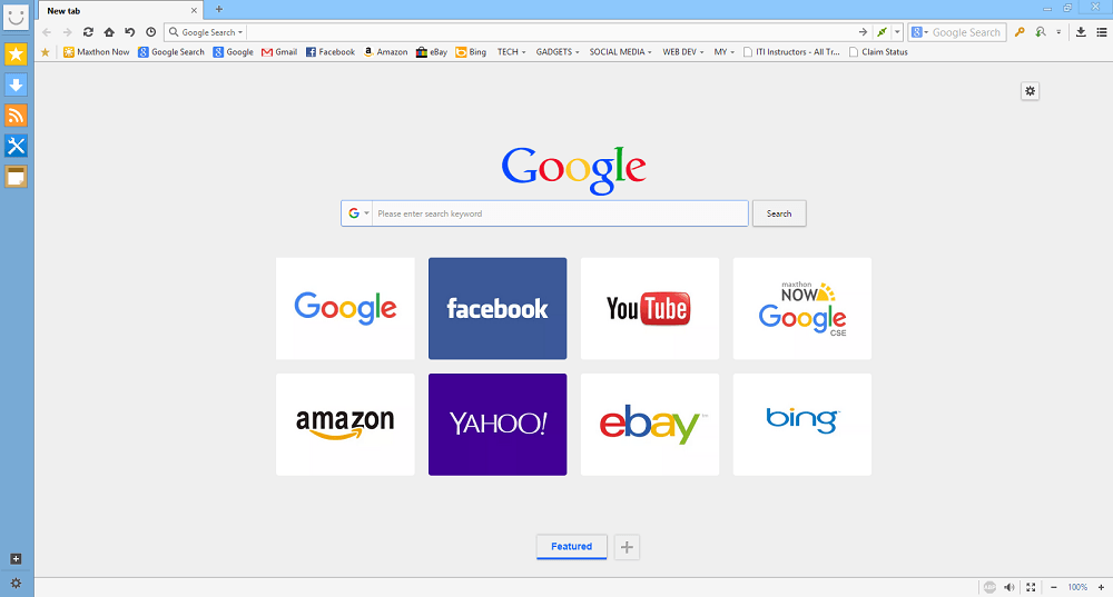 maxthon browser set search engine