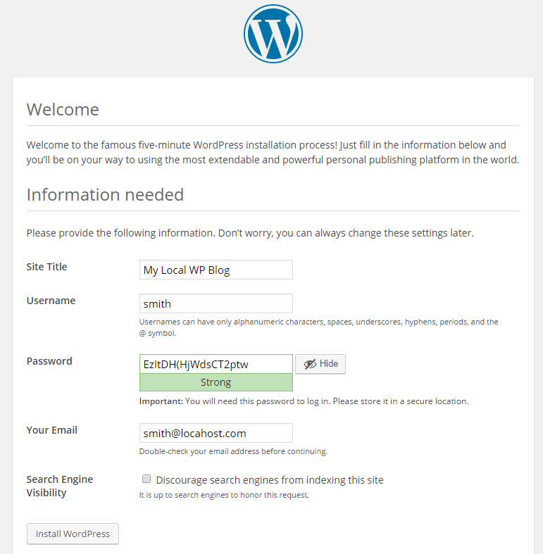 enter site information