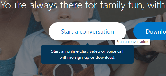 Start a Conservation skype web