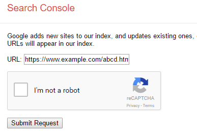 Submit URL page by Google