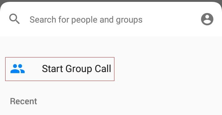 Messenger app start group call