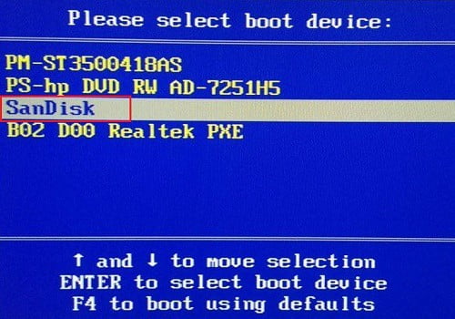 Boot Device Menu2