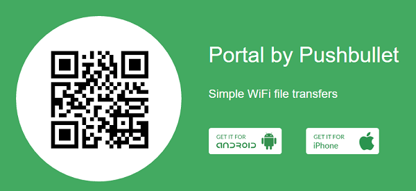 Portal by Pushbullet website