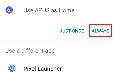 android launcher always