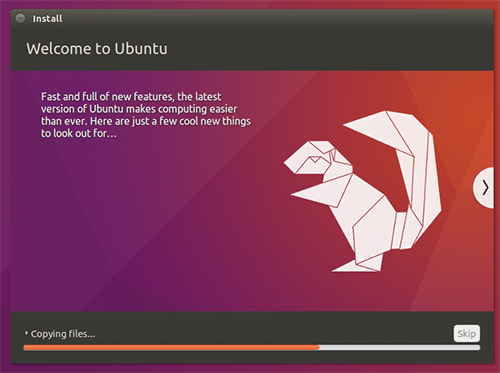 Ubuntu is installing