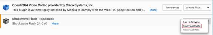 firefox flash plugin enable