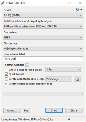 rufus usb tool