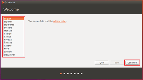 ubuntu-Select your language