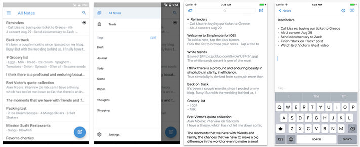 simplenote ios android