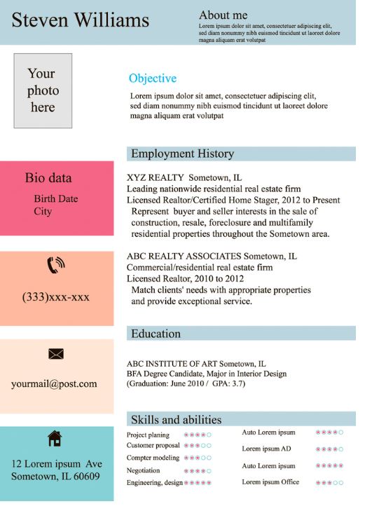 Combined resume format