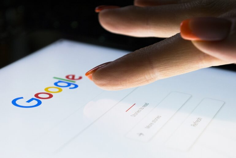 google suche auf tablet