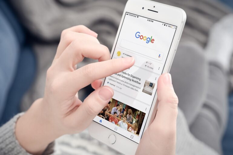 google sucher auf dem smartphone