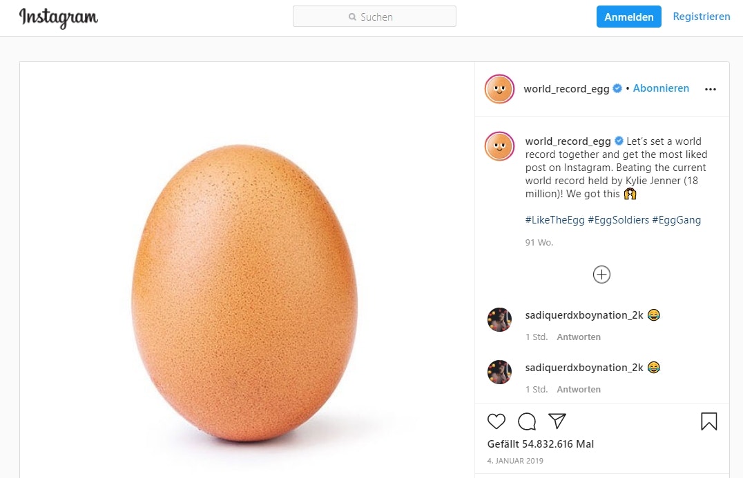 record egg instagram