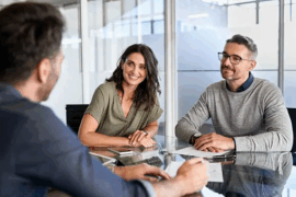 couple talking about small business loan