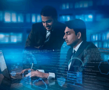 esg reporting solutions men using laptop